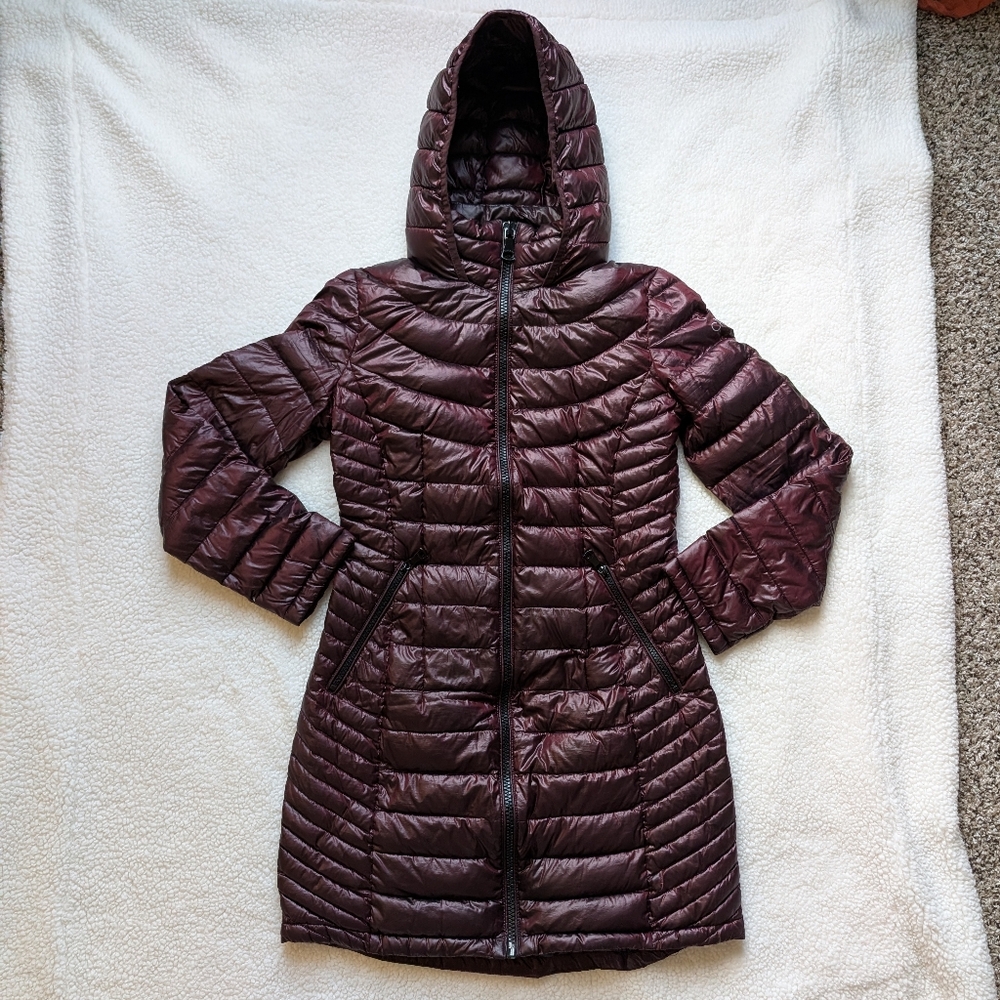 LIKE NEW Calvin Klein Packable Premium Down long puffer jacket coat.